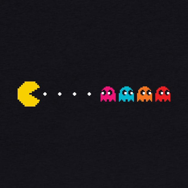 8 bit pacman chasing ghosts by PWCreate